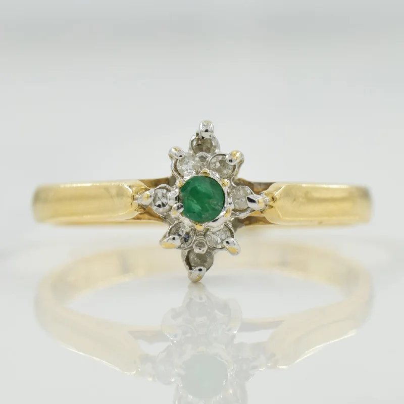 Diamond & Emerald Ring | 0.06ctw, 0.04ct | SZ 6 |