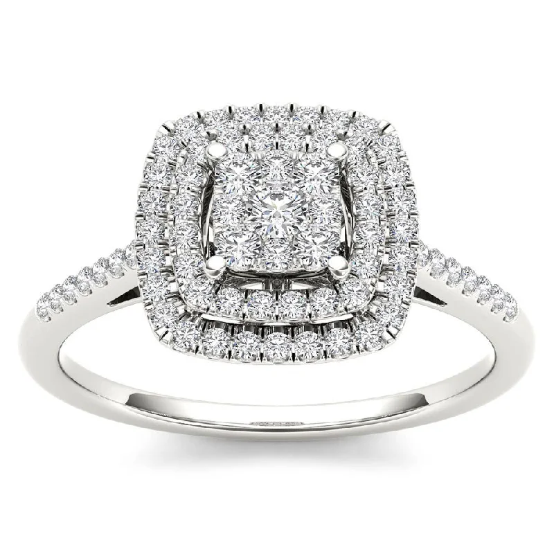 De Couer 1/4ct TDW Diamond Cluster Ring - White