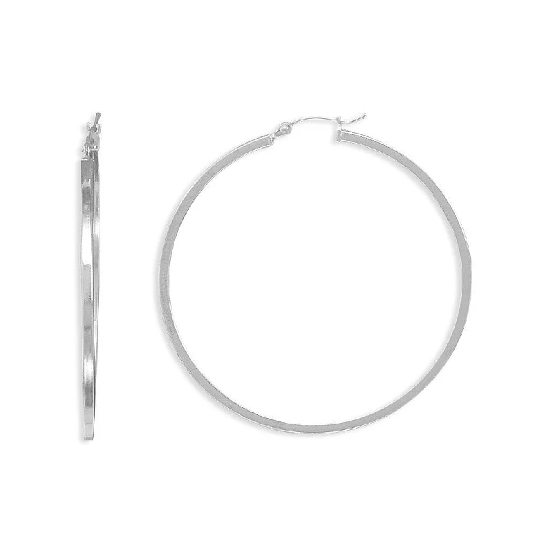 2mm x 50mm Square Hoop Earrings