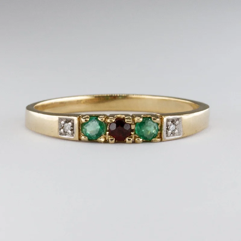 10k Yellow Gold Multi Gem Ring | 0.19 ctw | SZ 8