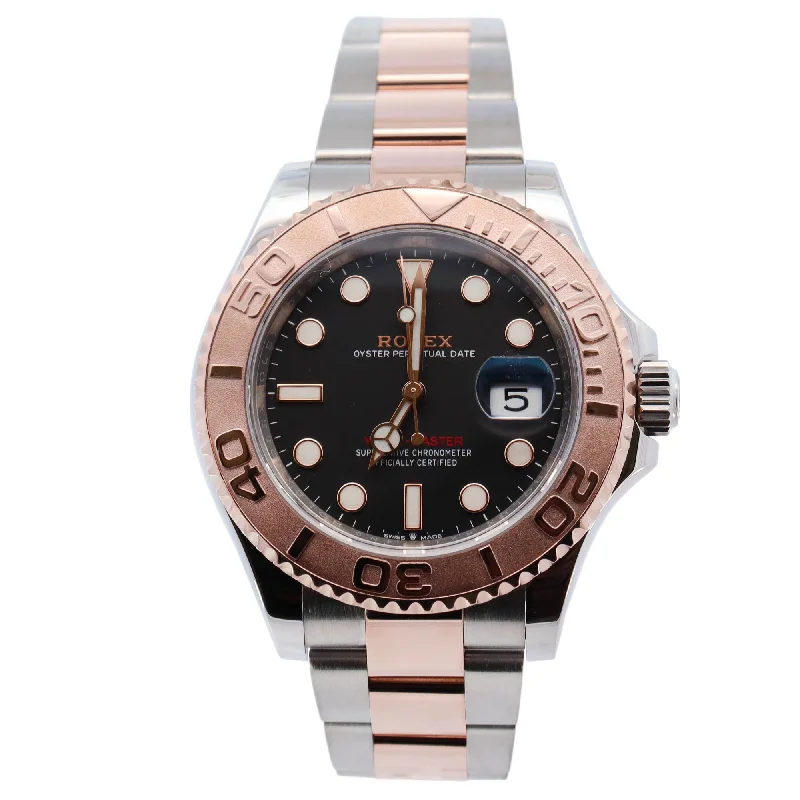 Rolex Yacht Master Two Tone Rose Gold 40mm Black Dot Dial Watch Reference# 126621