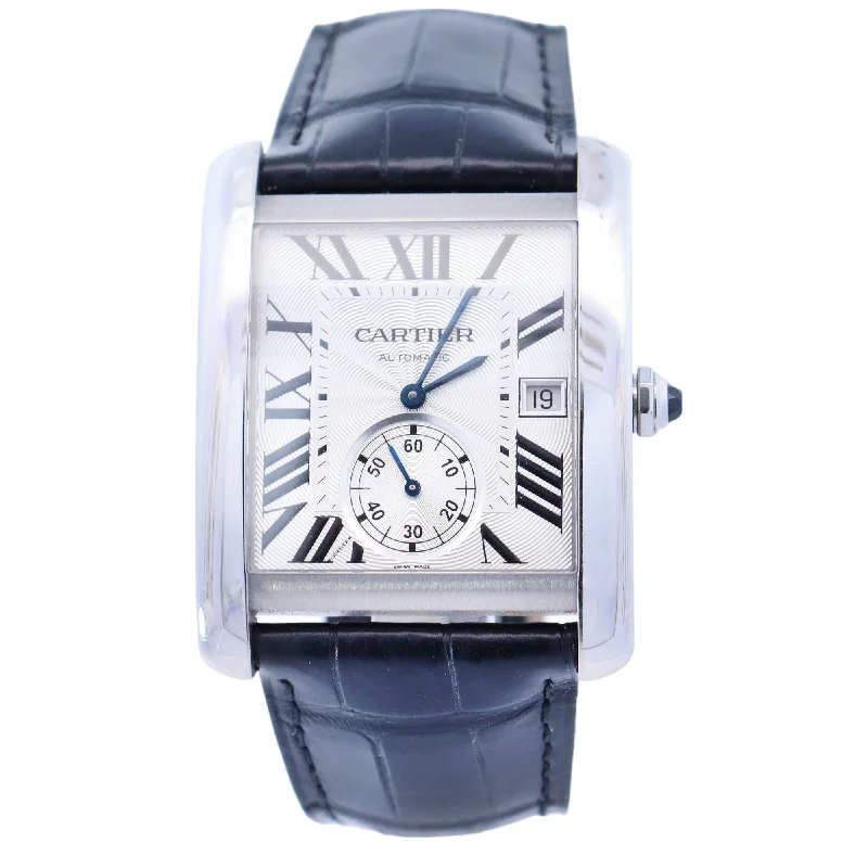 Cartier Tank MC Stainless Steel 34x44mm Silver Roman Dial Watch Reference #: W5330003