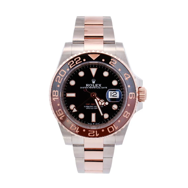 Rolex GMT Master II "Rootbeer" 40mm Everose Gold & Stainless Steel Black Dot Dial Watch Reference# 126711CHNR