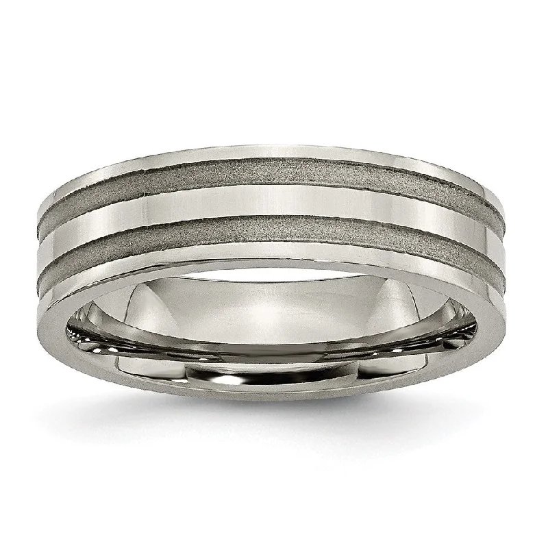 Titanium, 6mm Dual Finished Unisex Standard Fit Band