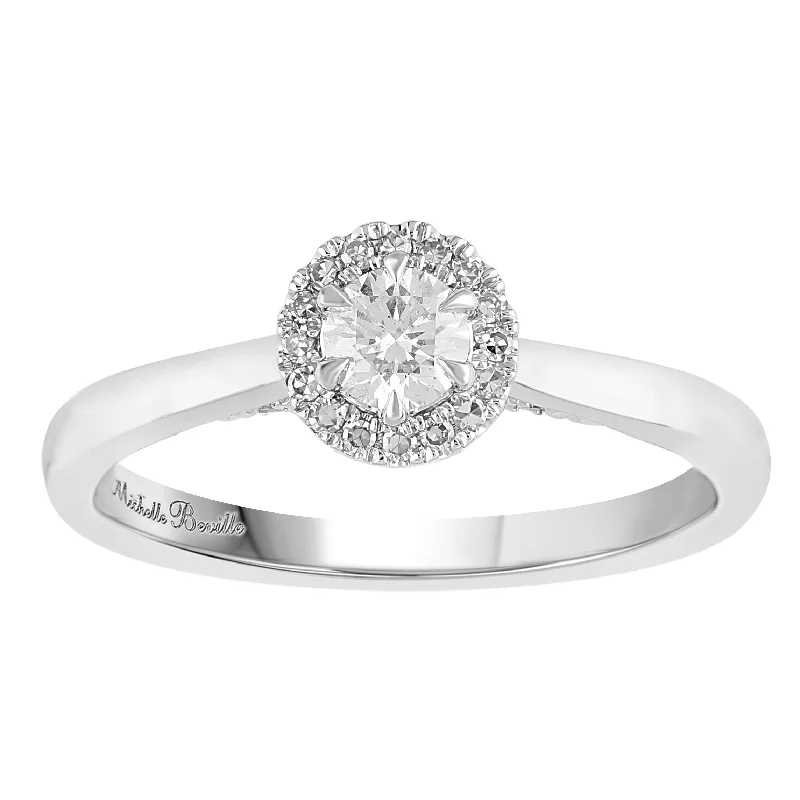 Love by Michelle Beville Halo Solitaire Ring with 0.45ct of Diamonds in 18ct White Gold