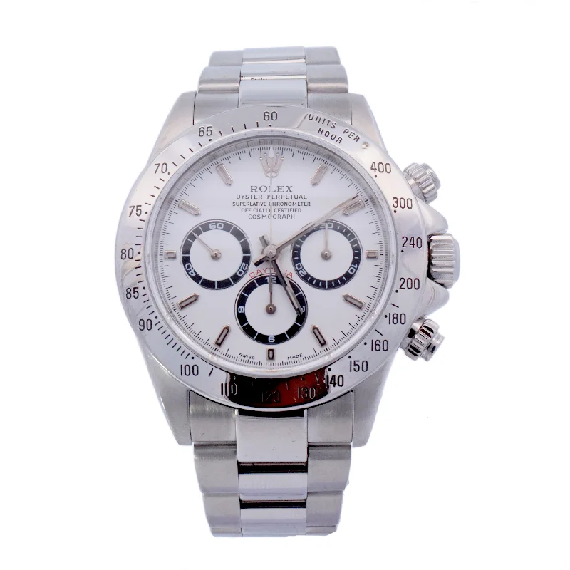 Rolex Daytona Stainless Steel 40mm White Chronograph Dial Watch | Ref# 16520