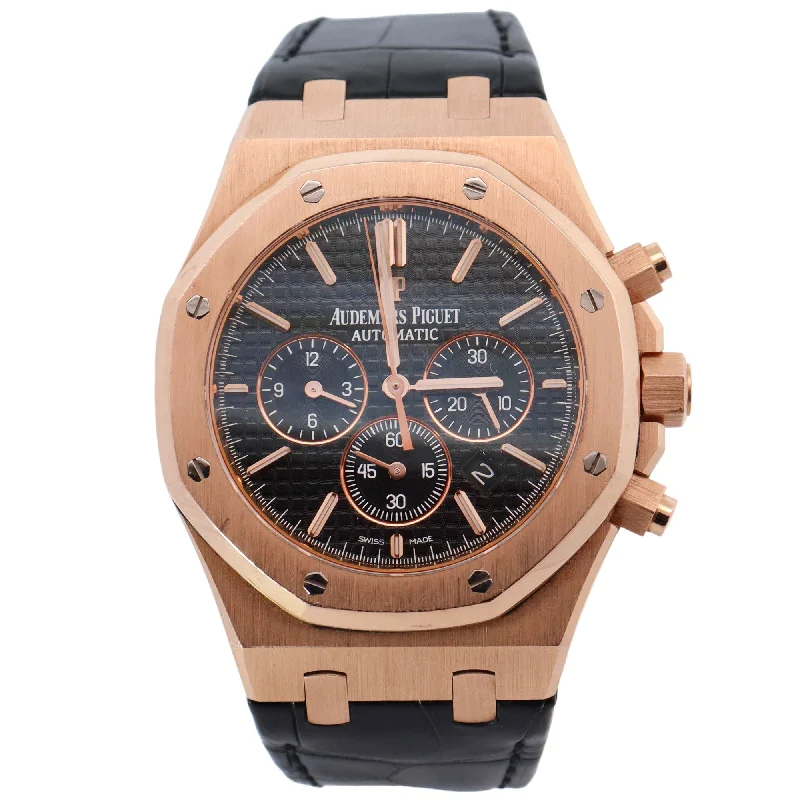 Audemars Piguet Royal Oak Rose Gold 41mm Black Chronograph Dial Watch Reference# 26320OR.OO.D002CR.01