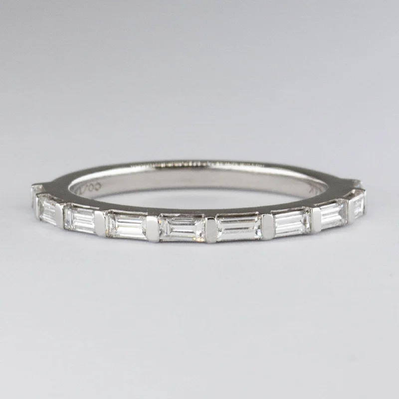 14k White Gold Baguette Semi Eternity Band | Sz 6 | 0.50 ctw