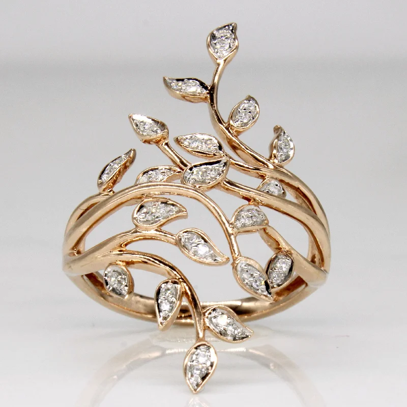 Diamond Leaf Ring | 0.13ctw | SZ 8 |