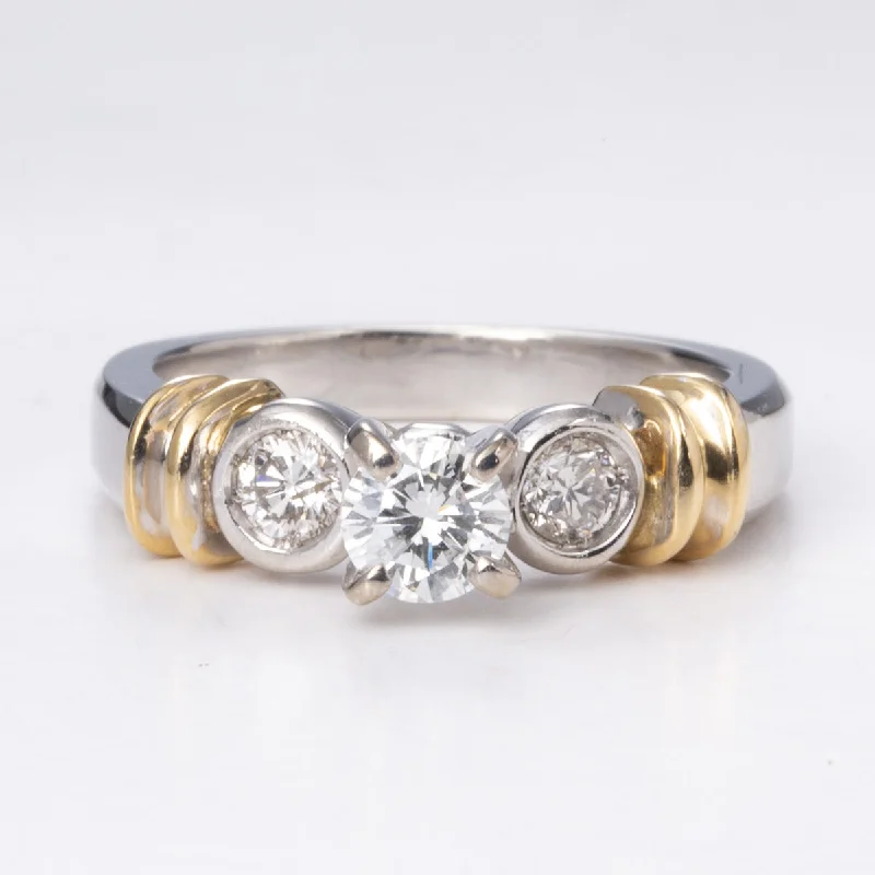 Yellow and White Gold Fancy Design Diamond 14k Ring | 0.57 ctw | Sz 5.25