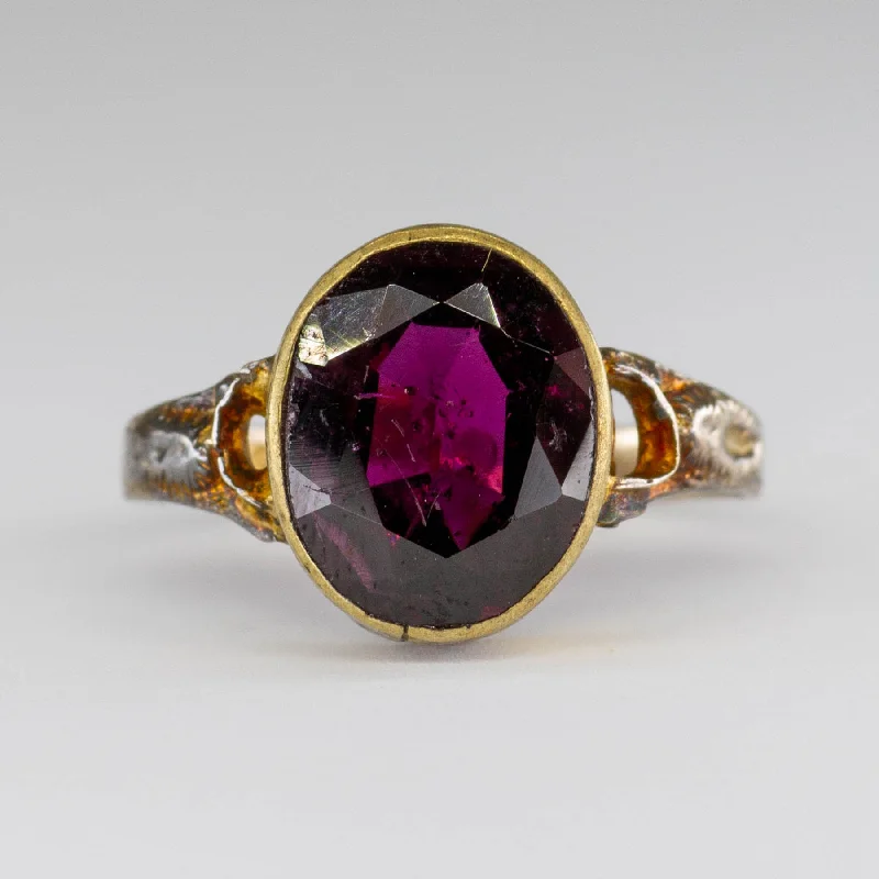 Birmingham 1917 Hallmarked Garnet 12k Ring | 2.41 ctw | SZ 6.5 |