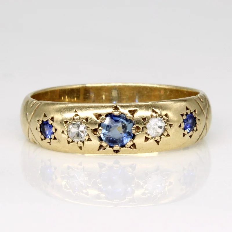 Sapphire & Diamond Flush Set Ring | 0.24ctw, 0.08ctw | SZ 6.5 |