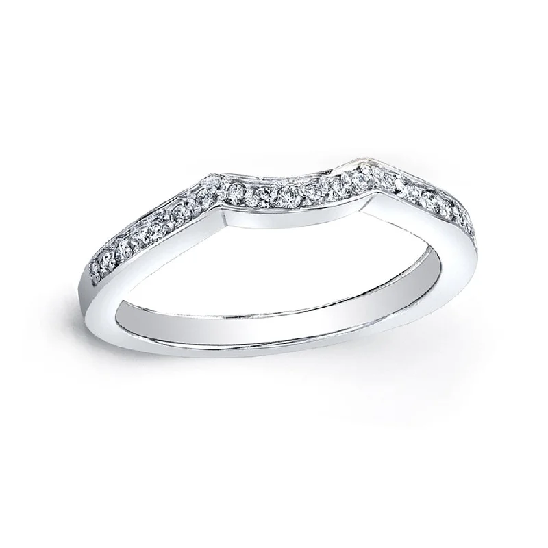 Auriya 1/5ctw Curved Diamond Wedding Band Platinum - White