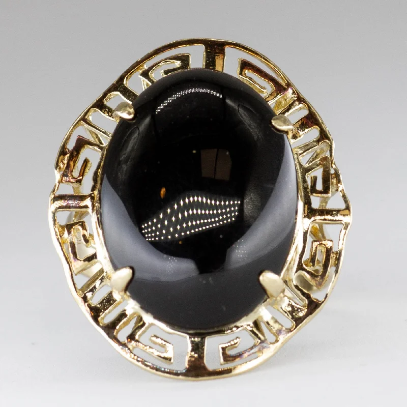 Onyx Cabochon Ring | 4.3 ctw | SZ 6.75 |