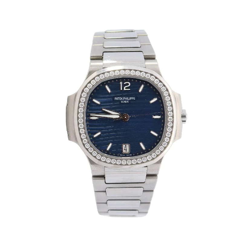 Patek Philippe Nautilus Stainless Steel 35mm Blue Stick Dial Watch Ref#  7118/1A-010