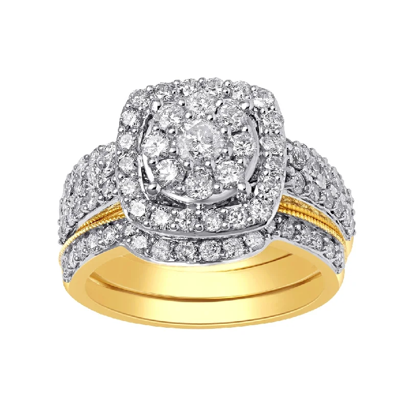 9ct Yellow Gold 2.00ct Diamond Ring Set