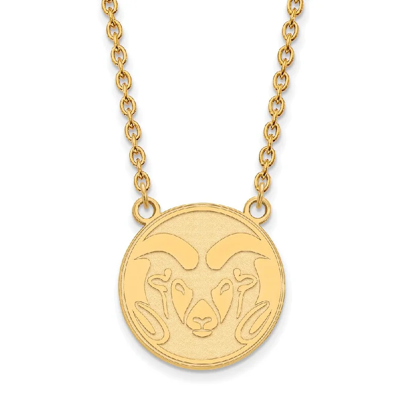 10k Yellow Gold Colorado State Large Pendant Necklace