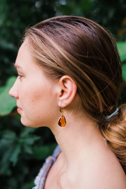 Neutral Faceted Drop Earring