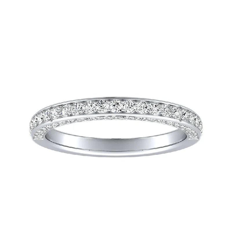 Auriya Platinum 1/2ctw Double Edge Diamond Wedding Band