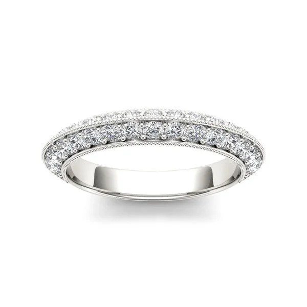 De Couer 14k White Gold 1ct TDW Diamond Wedding Band - White H-I