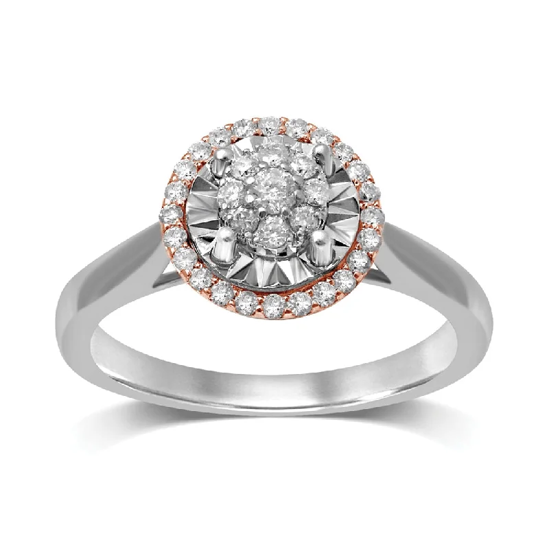 Limited Edition 9ct White & Rose Gold 0.25ct Diamond Ring