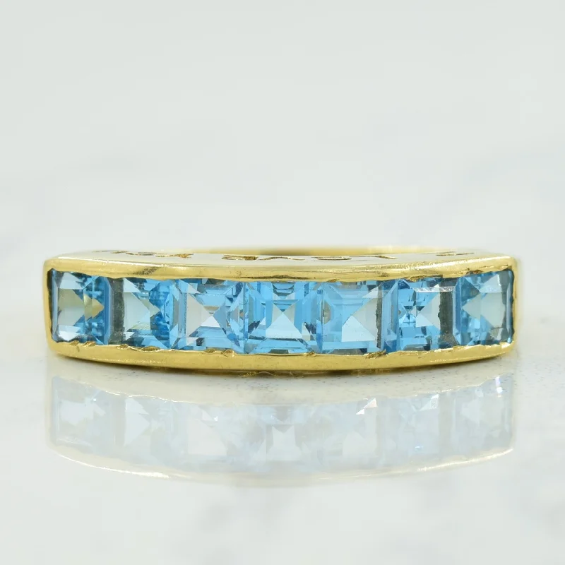 Channel Set Blue Topaz Ring | 1.26ctw | SZ 7.5 |