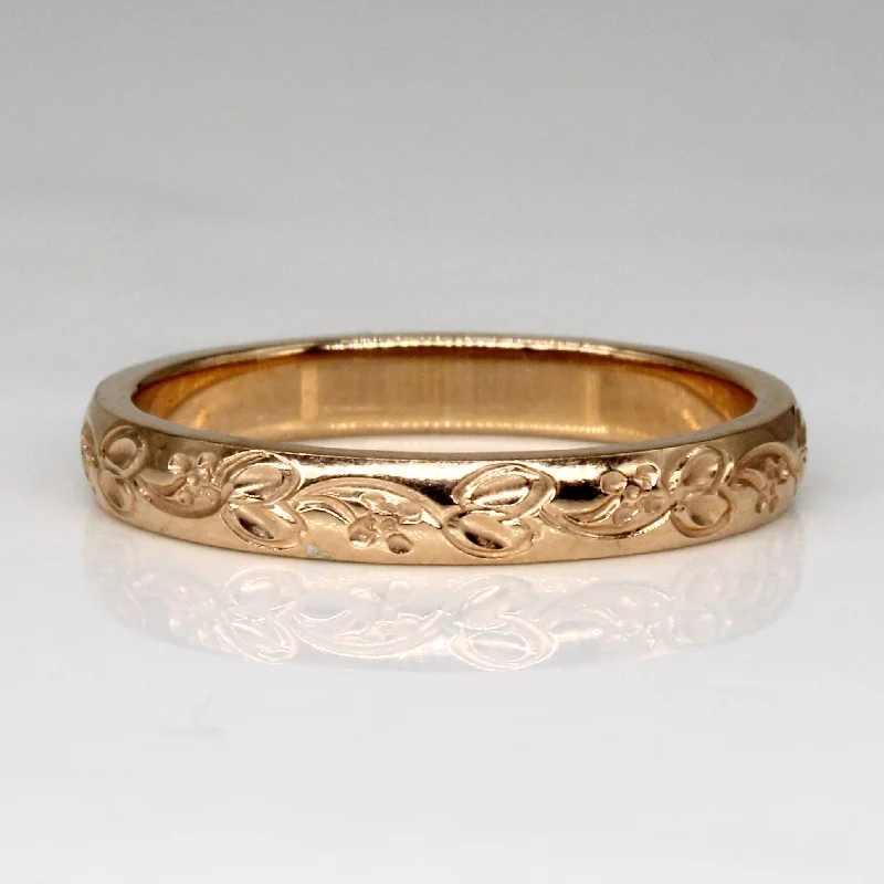 14k Rose Gold Flower Band | SZ 6.75 |