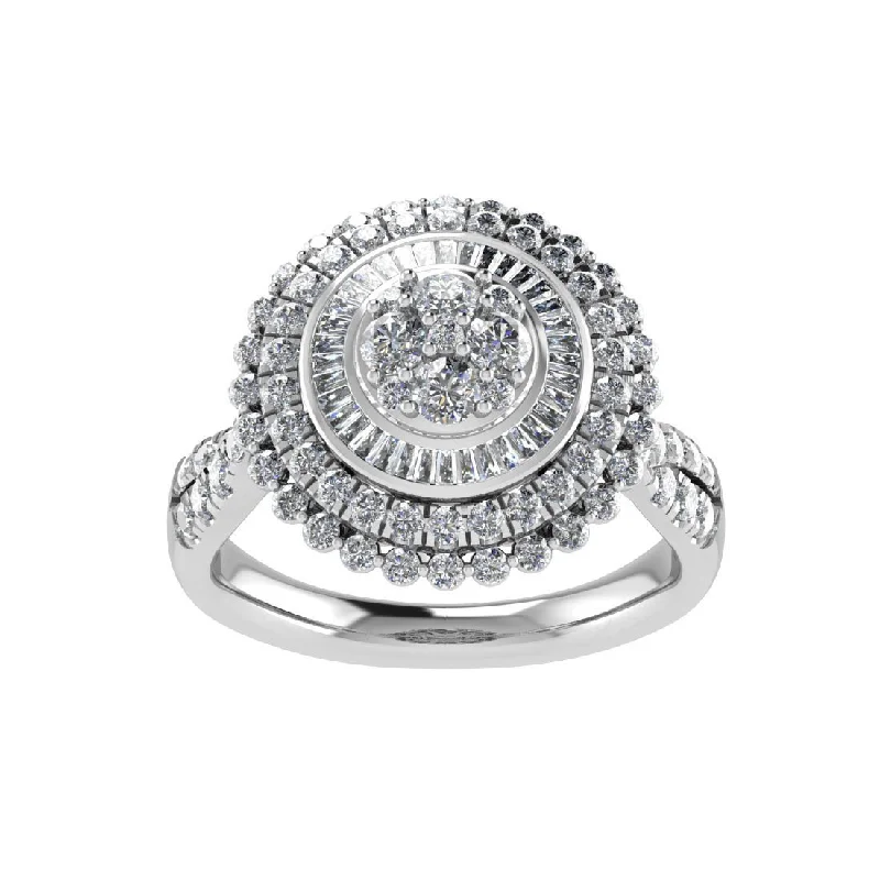 Composite Halo Ring with 1.25ct of Diamonds in 9ct White Gold