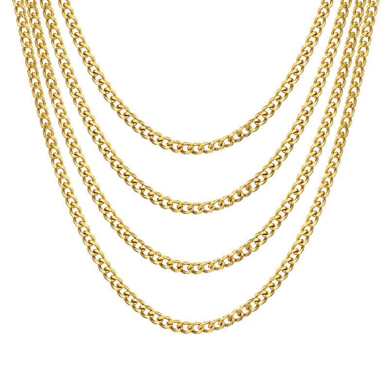 Men's 6mm Gold Plated Steel 18-24 Inch Cuban Curb Chain Necklace