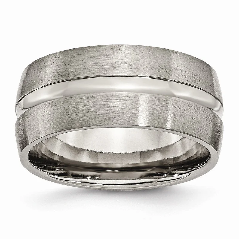 Titanium, 10mm Center Grooved Band