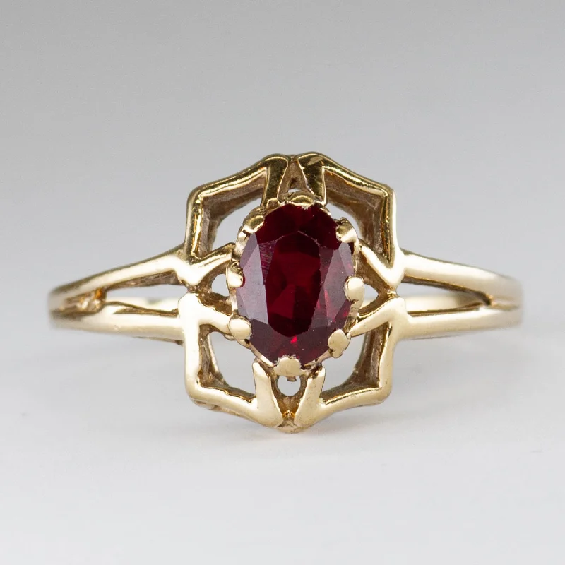 Synthetic Ruby 10K Ring | 0.47ct | SZ 8.5 |