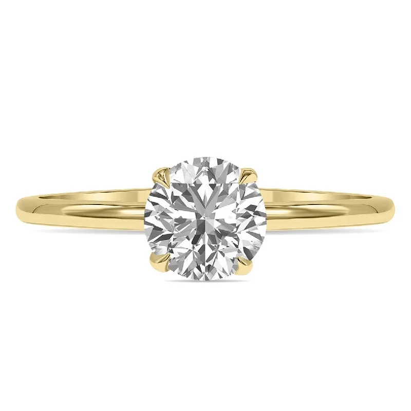 Marquee Lab Grown 1.50 Carat Diamond Solitaire Ring in 14K Yellow Gold (F-G Color, VVS1-VVS2 Clarity)