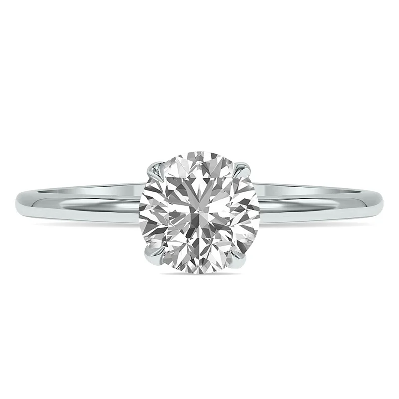 Marquee Lab Grown 2 Carat Diamond Solitaire Ring in 14K White Gold (F-G Color, VVS1-VVS2 Clarity)