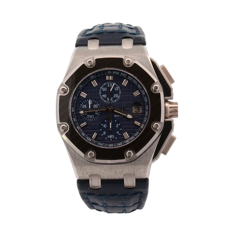 Audemars Piguet Royal Oak Offshore "Juan Pablo Montoya" Platinum 42mm Blue Chronograph Dial Watch Reference #:   26030PO.00.D021IN.01