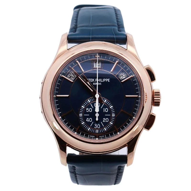 Patek Philippe Complications Annual Calendar Rose Gold 42mm Blue Stick Dial Watch Reference# 5905R-010