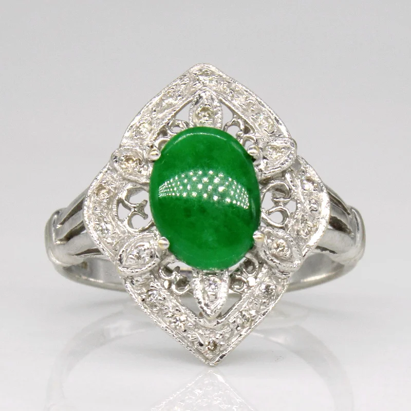 Jadeite & Diamond Cocktail Ring | 1.00ct, 0.05ctw | SZ 6.5 |