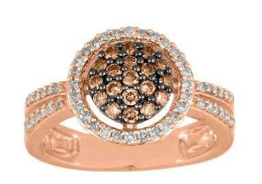 Halo Ring with 0.45ct of Diamonds in 10ct Rose Gold