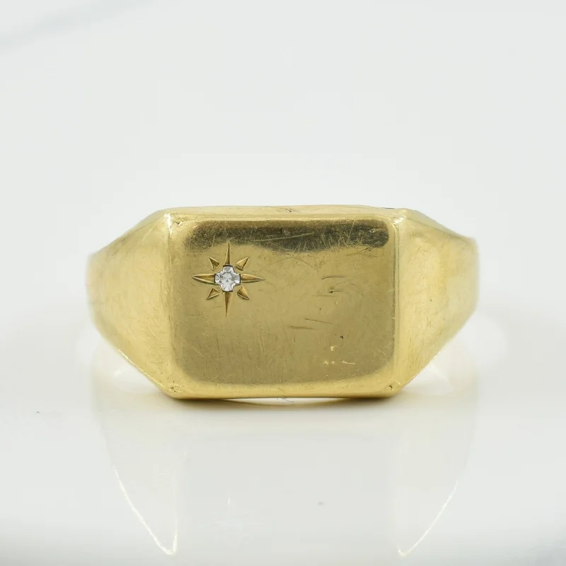 Diamond Signet Ring | 0.01ct | SZ 10.5 |