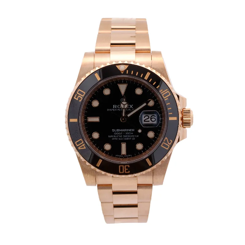 Rolex Submariner Yellow Gold 40mm Black Dot Dial Watch Reference #: 116618LN