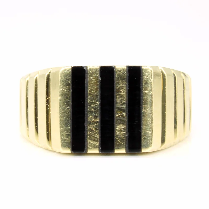 Onyx Inlay Ring | 1.00ctw | SZ 8.25 |