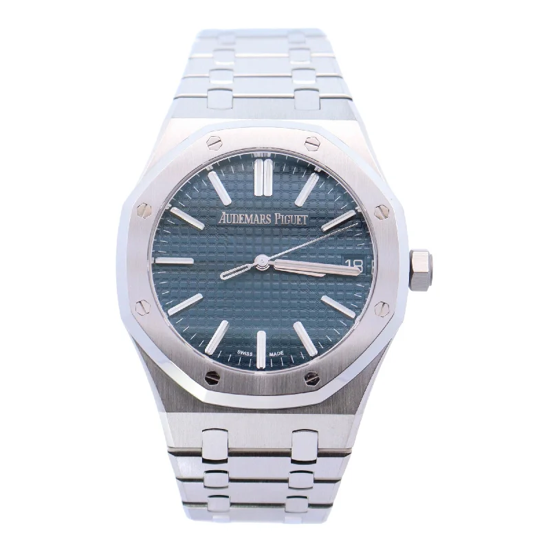 Audemars Piguet Royal Oak 41mm Stainless Steel Blue Stick Dial Watch Reference# 15510ST.OO.1320ST.06