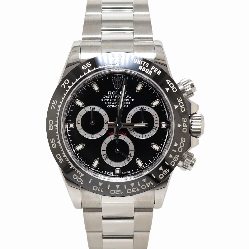 Rolex Daytona Stainless Steel 40mm Black Chronograph Dial Watch Reference# 116500LN