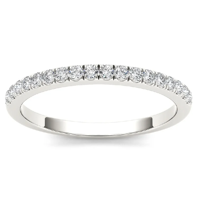 De Couer 10k White Gold 1/3ct TDW Diamond Comely Women's Wedding Band - White H-I