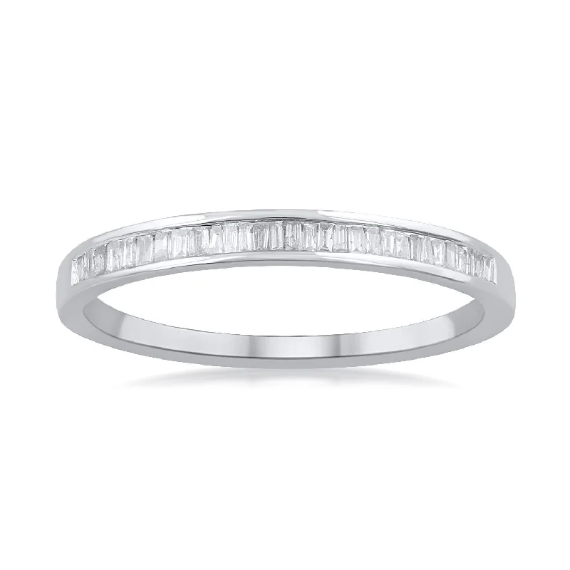 Stackable Eternity Ring with 0.15ct of Diamonds in Sterling Silver