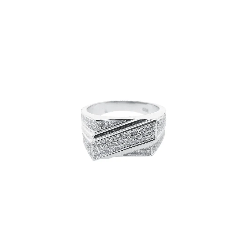 Men's Sterling Silver Cubic Zirconia Ring