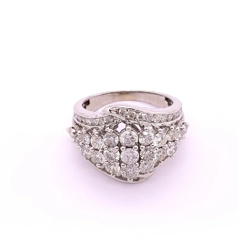 Channel Edge Dress Ring with 3.00ct of Diamonds in 10ct White Gold