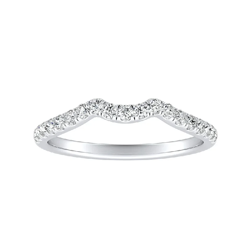 Auriya Platinum 1/4ctw Contoured Diamond Wedding Band