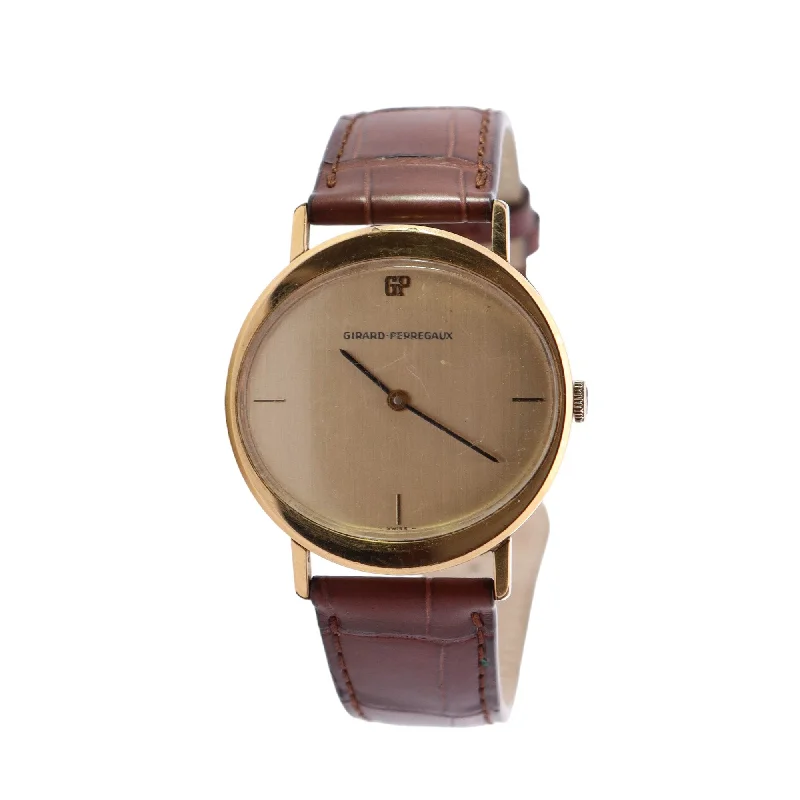 Girard Perregaux Yellow Gold Brown Leather Strap