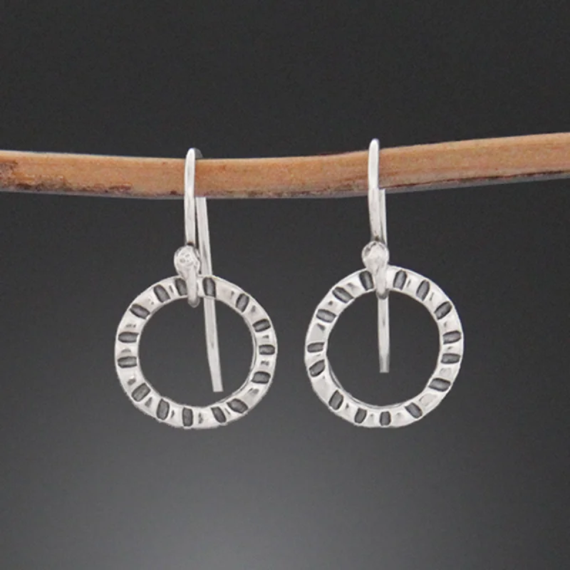 Radiating Stamped Hoop Earrings - Small