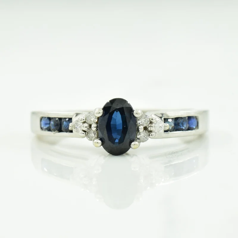 Sapphire & Diamond Cathedral Ring | 0.50ctw, 0.05ctw | SZ 7.25 |